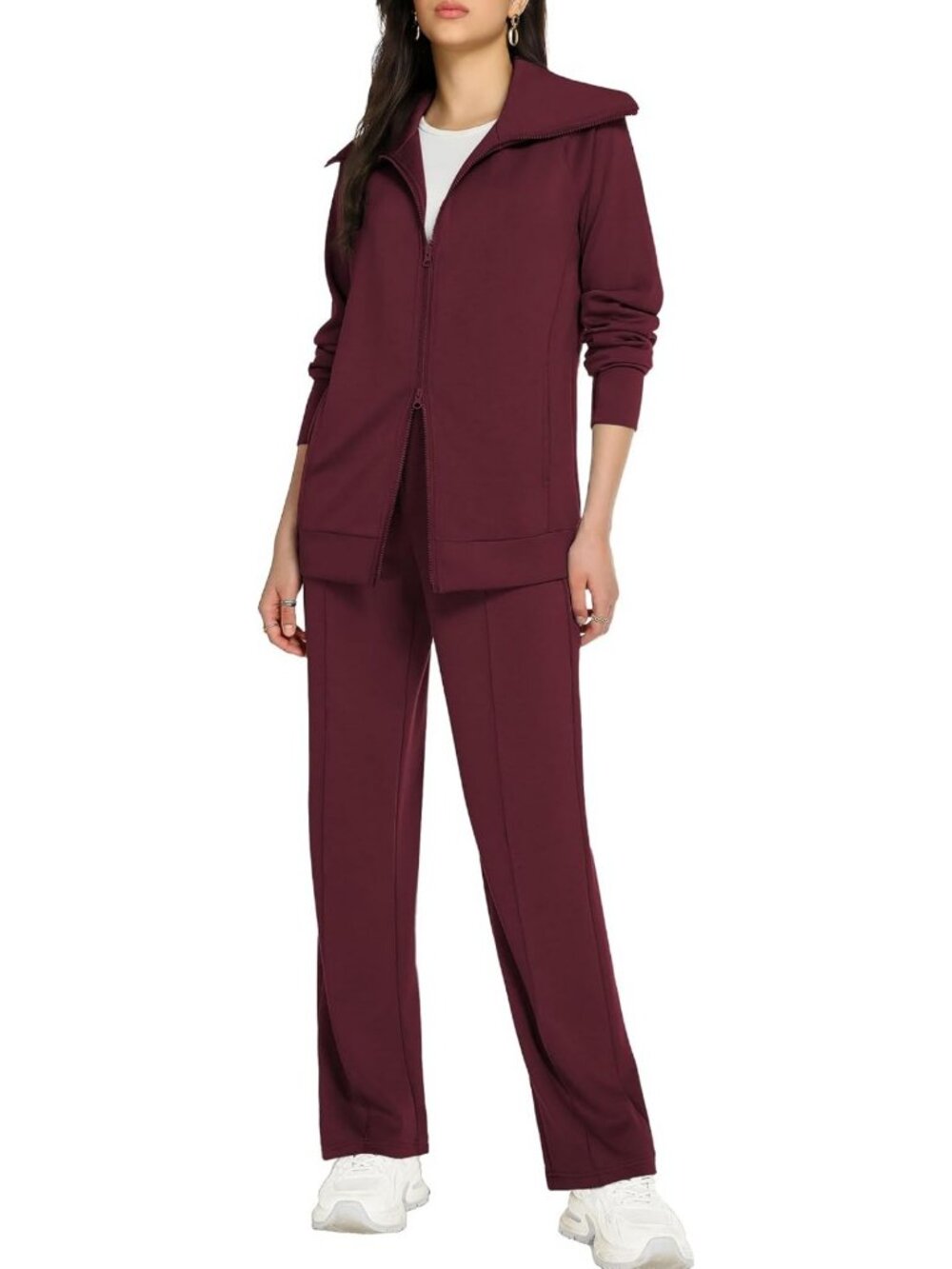 Chic Women's 2-Piece Lounge Set | Zip-Up Track Suit for Comfort & Style